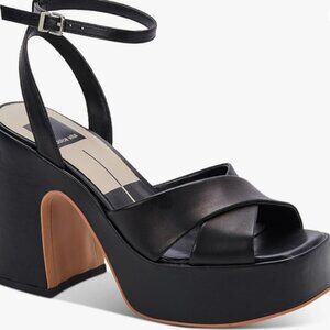 Dolce Vita Women's Wessi Platform Sandals in Black, Size 8.5